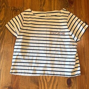 Madewell Navy and White Staycation Striped Tee